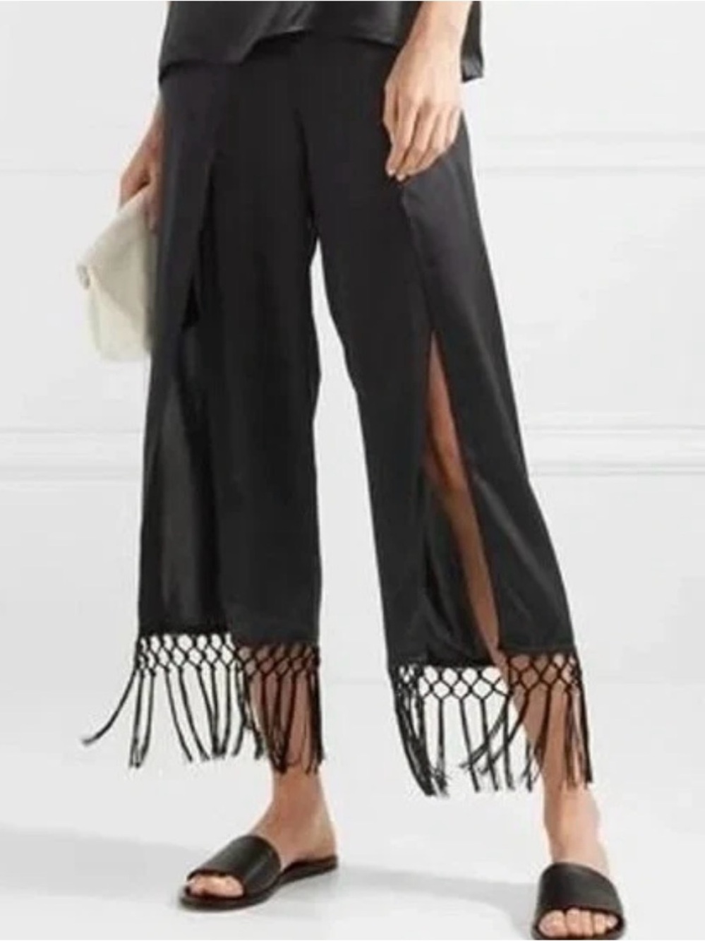 Cami NYC The Max Fringe Pants Size S $398 Bode Black 100%